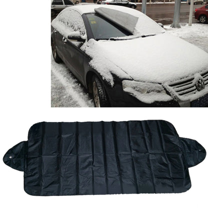 Car windshield sun shade cover, black foldable sheet with side tabs