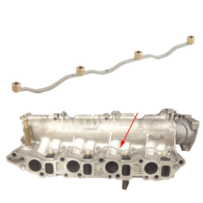 Intake manifold swirl flap rod assembly, with metal mounting brackets and ports