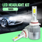 LED headlight bulb kit with COB LED chip, metal heat sink, red-ring collar, lighted bulb