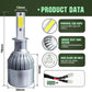 H3 COB LED headlight bulb with aluminum heat sink, size diagram with COB chip
