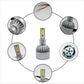 H3 COB LED headlight bulb set shown in multiple angles with aluminum heat sink