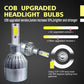 H3 COB LED headlight bulbs with aluminum heat sinks and front COB chip detail