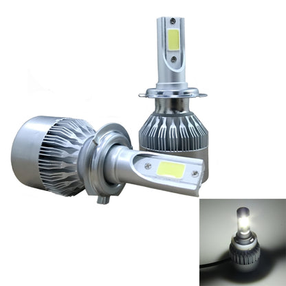 LED H7 headlight bulbs, two-piece set with metal heat sinks and COB light modules