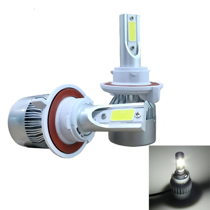 2-pack H13 LED headlight bulbs with COB chips, white housings, and plug bases