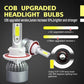 H13 LED headlight bulbs with top COB chip and plug connector detail diagram
