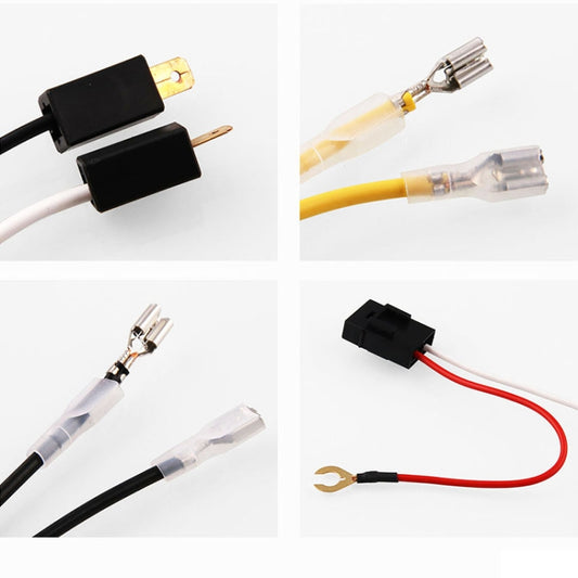 12V horn relay harness connectors with insulated terminals and plug-in relay wiring leads