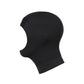 Black neoprene dive hood with side profile and cuff hem