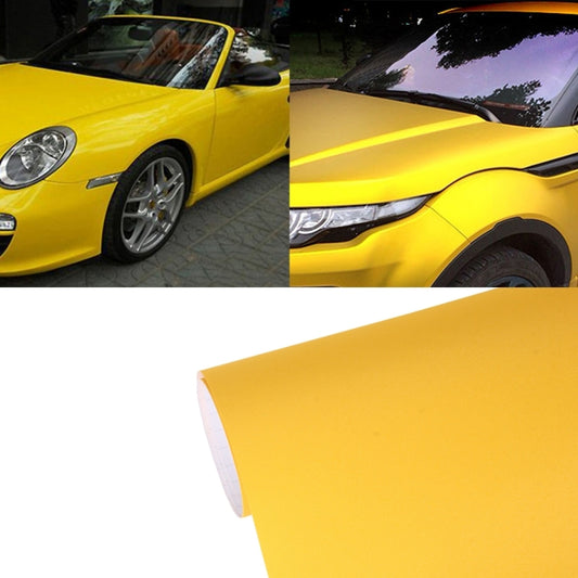 Yellow color-changing car body film sticker on vehicle hood panel