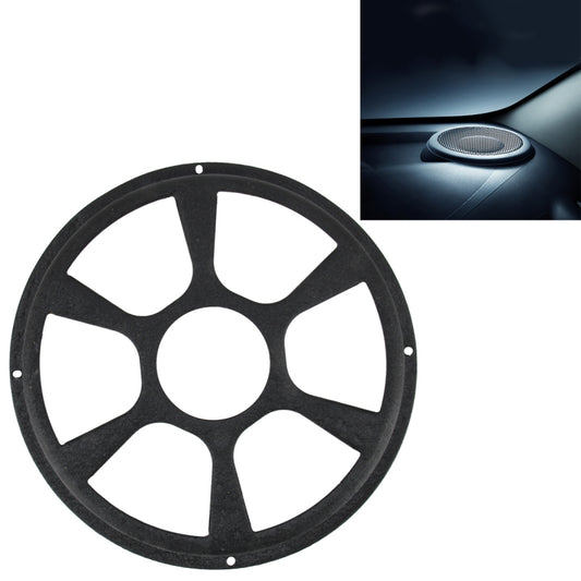 Black round car horn cover with star-spoke design, 12 inch