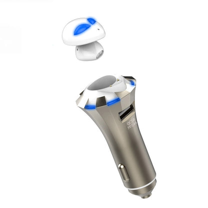 A8 3 in 1 Bluetooth Earphone & Safety Hammer & Car Charger, Support Hands-free Call & USB Quick Charger Function, A8