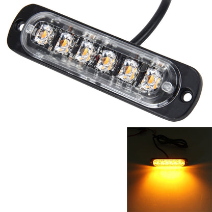 Amber LED strobe light bar with clear lens and black mounting base