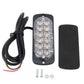 Oval LED strobe light kit with 12 LEDs, power cable, and mounting screws