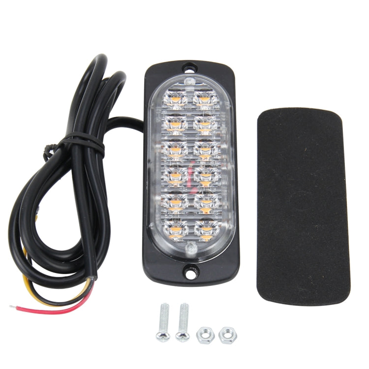 Oval LED strobe light kit with 12 LEDs, power cable, and mounting screws