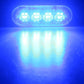 LED strobe light glowing bright blue from 12 LEDs in a clear housing