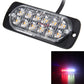 12-LED emergency strobe warning light with black housing and clear lens, wired.