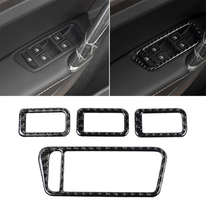 Car Carbon Fiber Window Lift Panel Decorative Sticker for Volkswagen Golf 7 2013-2017, Left Drive, Window Lift Panel