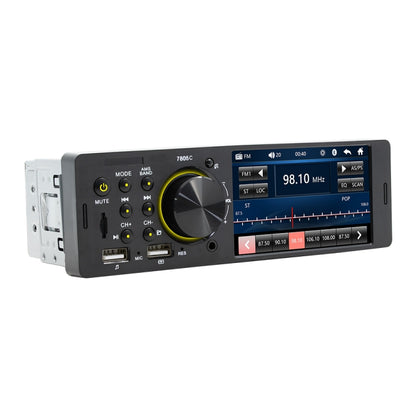 Universal car MP5 receiver with 4.1-inch touch screen and tuning knob, front panel
