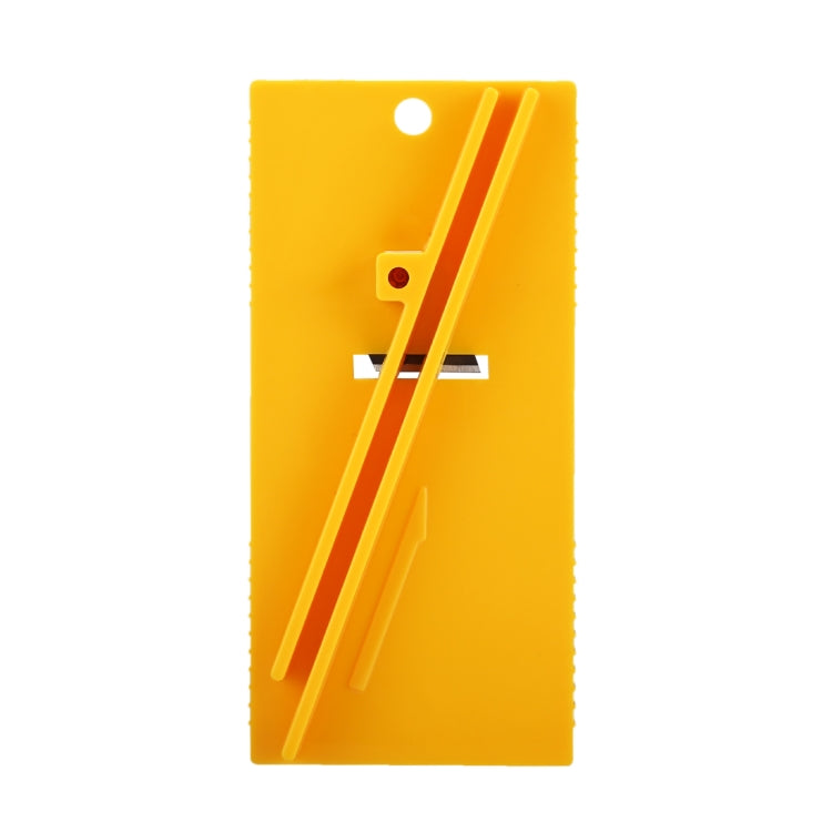 Yellow vinyl film cutter tool with cutting track and sliding blade holder