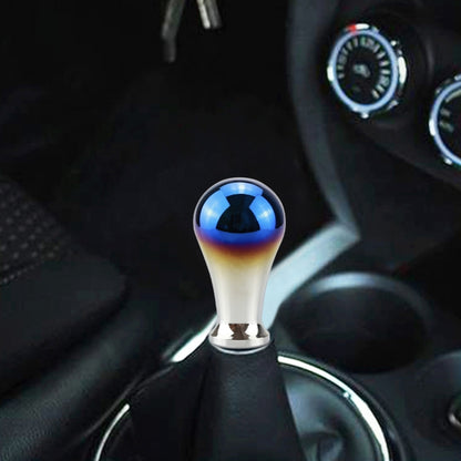 Car gear shifter knob adapter, blue-to-gold chrome finish, manual/automatic