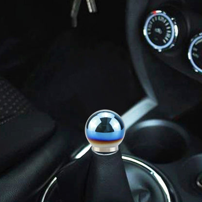 Blue ball shift knob adapter with chrome base for car gear shifter