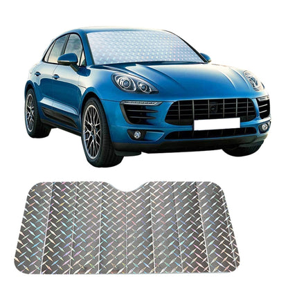 SUV front windshield sun shade cover, silver diamond pattern sheet