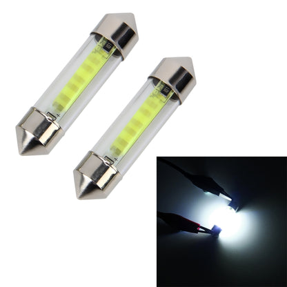 39mm LED car dome light bulbs, chrome base, clear tube with green LED strip