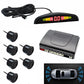 Parking alarm kit with curved LED display, control box, wiring, and six sensors