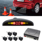 Car parking sensor display unit and six round sensors with colored indicator bar