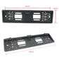 Black rear license plate camera frame with mounting holes and size markings