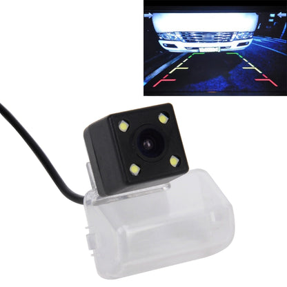 Waterproof rear view backup camera with LED lights and clear mounting housing