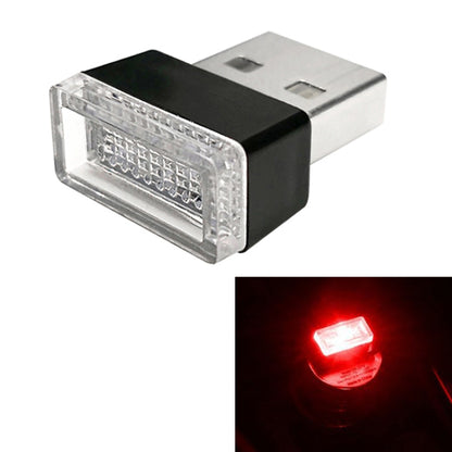 USB LED emergency atmosphere light with clear rectangular lens and silver USB plug