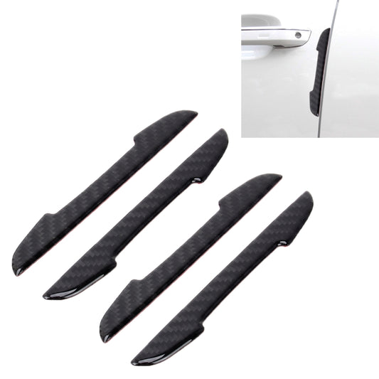 4 in 1 Carbon Fiber Car Auto Side Door Edge Guard Protection Trims Stickers, Black, Yellow, Blue