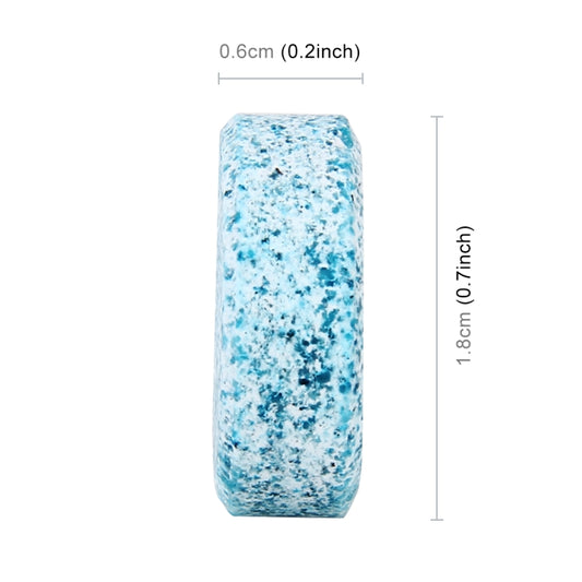 Blue-speckled glass cleaner tablet block, rounded edges
