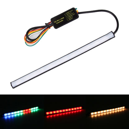 Motorcycle LED light bar with controller box and multicolor wire leads