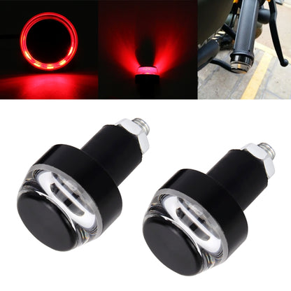 Motorcycle grip bar end LED strobe marker with red glowing ring