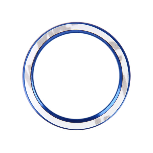 Silver and blue layered circular trim ring sticker for start engine stop button