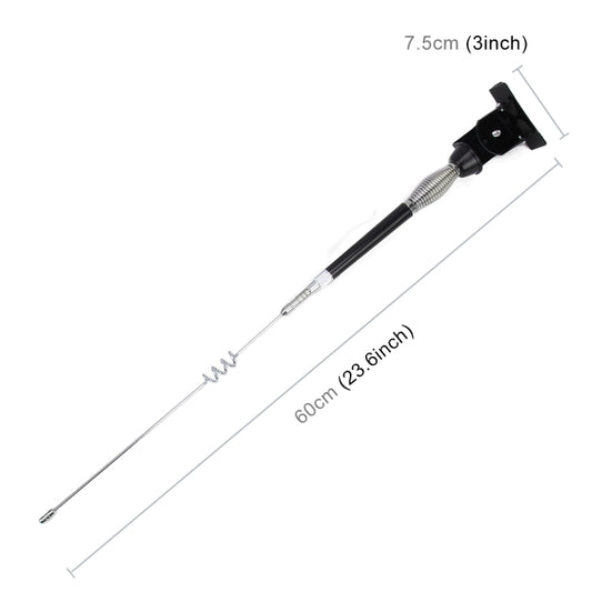 PS-512 Universal Car Decoration Extensile Aerial Glass-mount Cellular Antenna, Length: 60cm Black silver