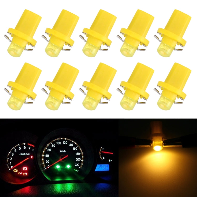 Amber B8.5 wedge COB LED bulbs, 10-pack with small plug pins
