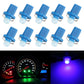 Blue B8.5 wedge COB LED bulbs, 10-pack with small plug pins