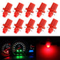 Red B8.5 wedge COB LED bulbs, 10-pack with small plug pins