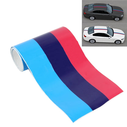 Car vinyl wrap decal film strip in French flag colors: blue, red, and white bands