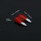Medium blade fuse, red transparent body with two metal prongs