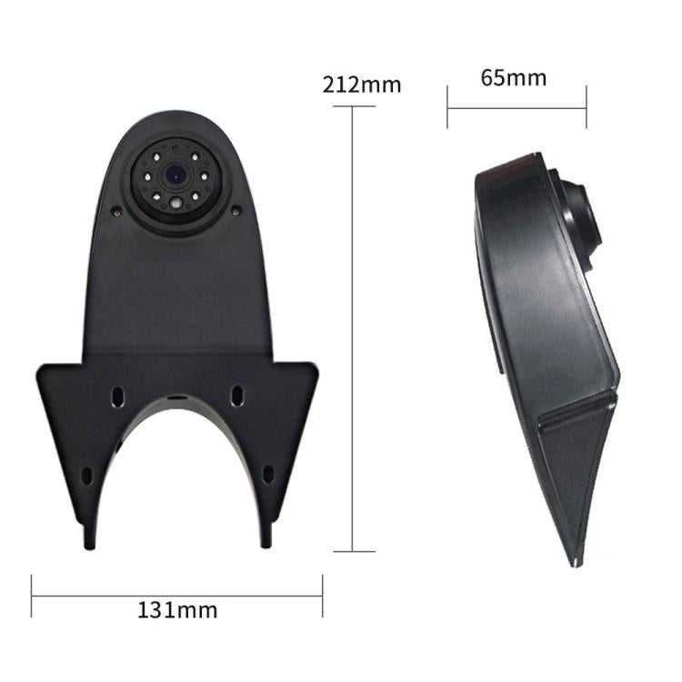 Reversing car camera dimensions diagram showing mounting and lens housing sizes