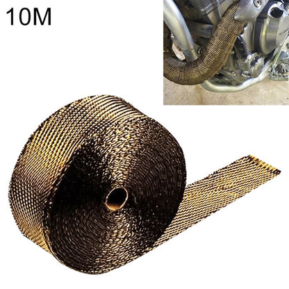 Titanium gold exhaust heat shield wrap roll with loose end, 10 m length