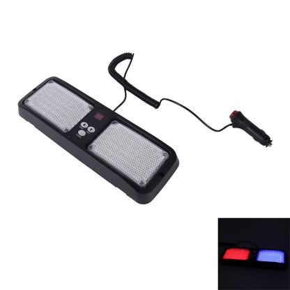 Red and blue LED emergency strobe warning light bar with power cable and buttons