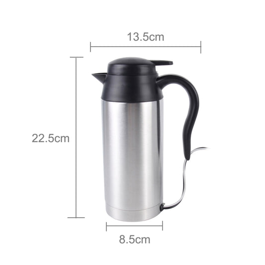 HJ-18A Stainless Steel Electric Mug 750ml DC 12V Car Electric Kettle Heated Mug Car Coffee Cup With Charger Cigarette Lighter Heating Cup Kettle Insulated Water Heater Mug, HJ-18A