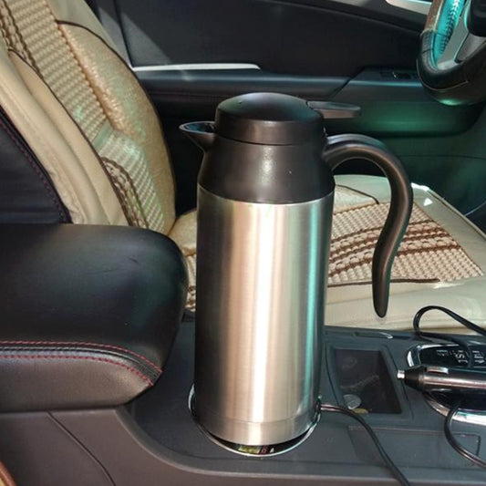 HJ-18A Stainless Steel Electric Mug 750ml DC 12V Car Electric Kettle Heated Mug Car Coffee Cup With Charger Cigarette Lighter Heating Cup Kettle Insulated Water Heater Mug, HJ-18A