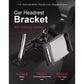 Black 360°-rotating car headrest tablet holder with buckle and press mount