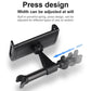 Black car seatback tablet phone holder with press-adjustable width cradle