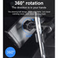 Black car seatback tablet phone holder with 360-degree rotating mount and clamp